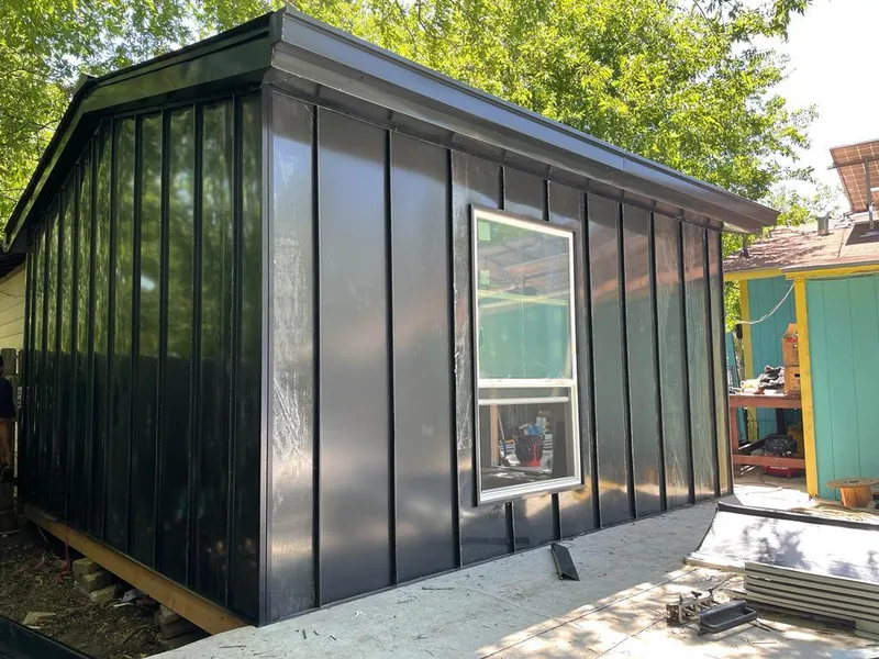 Black standing seam metal wall panels for Metal Roof Installation in Walkertown